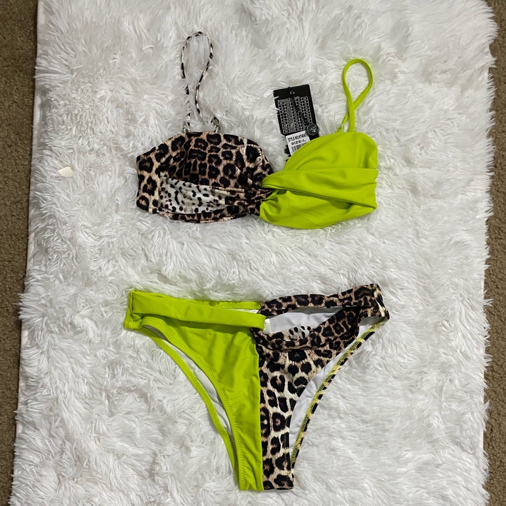 Wild Trip 2 Piece Tube Top Bikini - Green/combo
